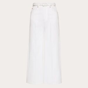 Valentino White Denim Belted Jeans